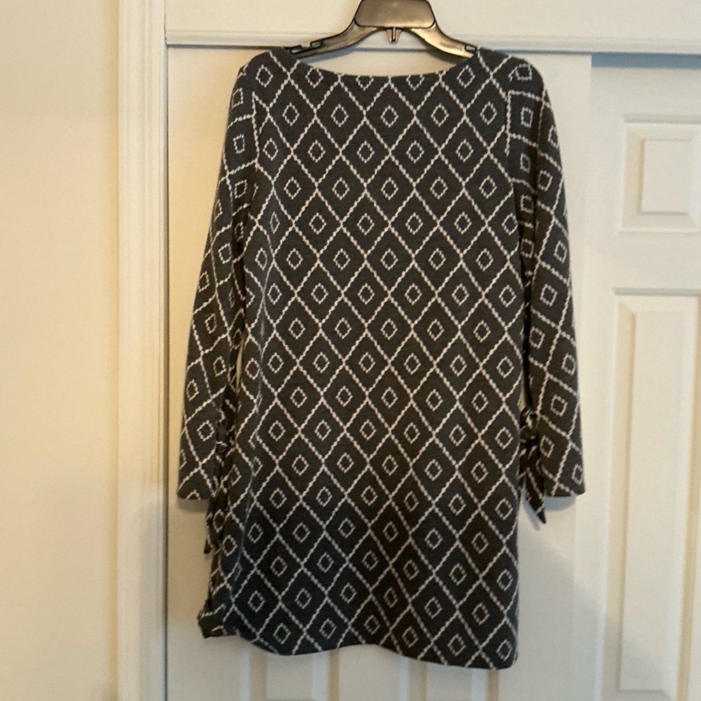 LOFT Black and White Geometric Dress